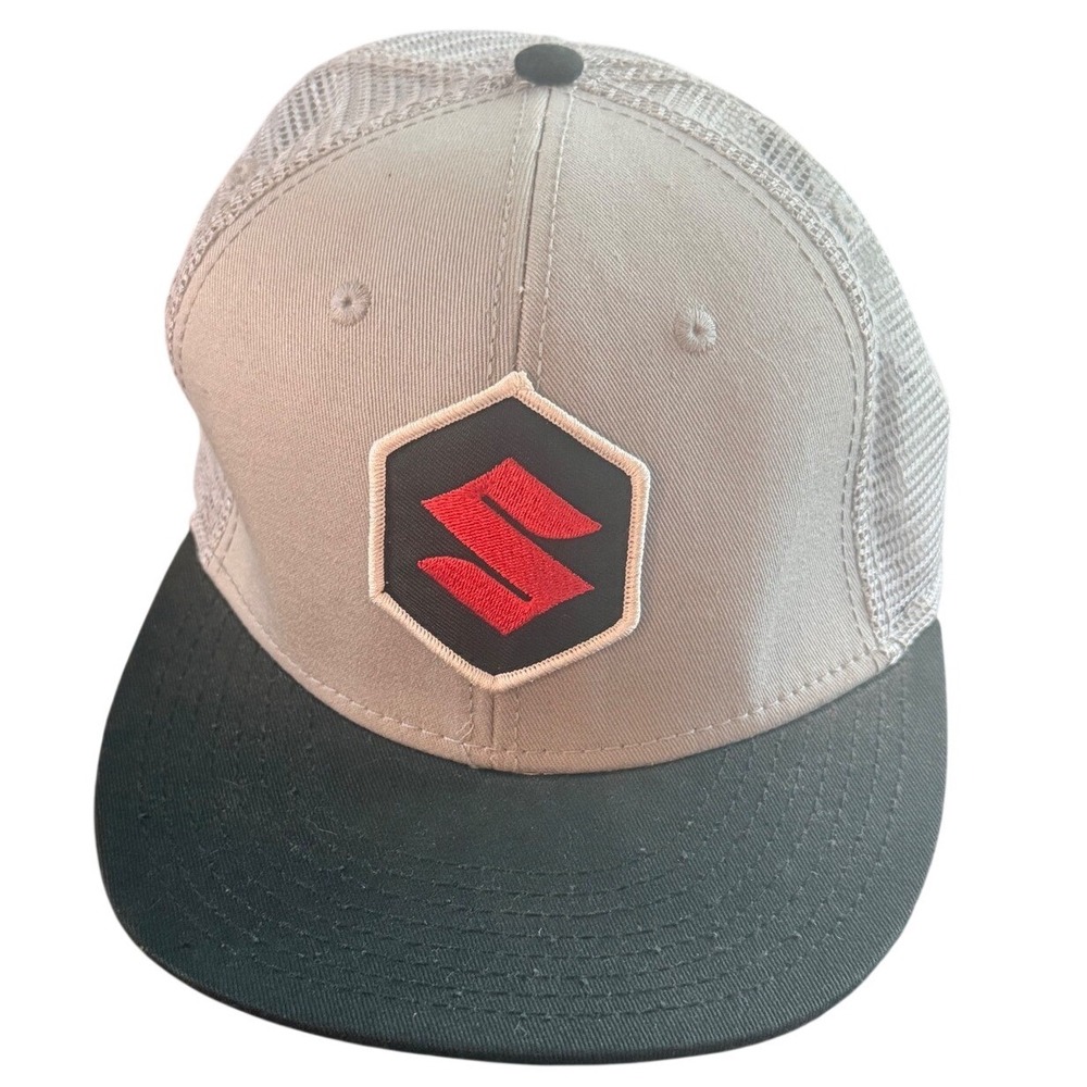 Suzuki Racing OTTO Snapback Hat Grey Black Factory Effex Motocross Trucker Cap